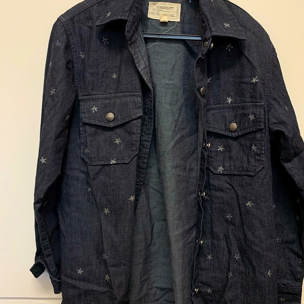 Current/Eliot Dark Denim Star Shirt Jacket